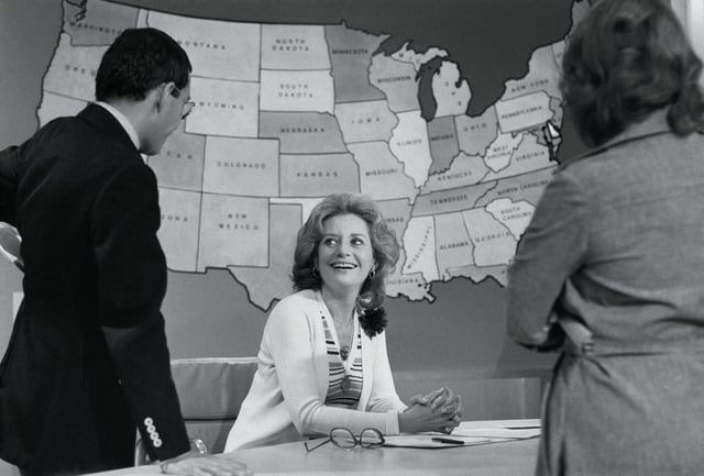 Barbara Walters at the National Broadcasting Company's studio in New York.