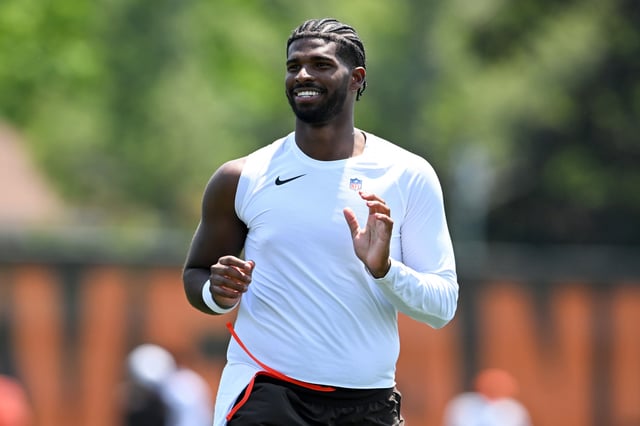 Shedeur Sanders #12 of the Cleveland Browns runs a drill after Cleveland Browns mandatory minicamp at CrossCountry Mortgage Campus on June 11, 2025 in Berea, Ohio.
