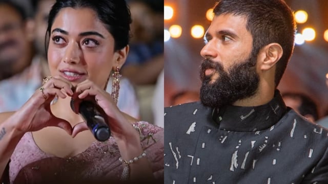 Rashmika Mandanna was all smiles when asked about Vijay Deverakonda. 