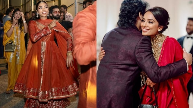 Sobhita Dhulipala couldn't stop grinning at Akhil Akkineni's wedding. 