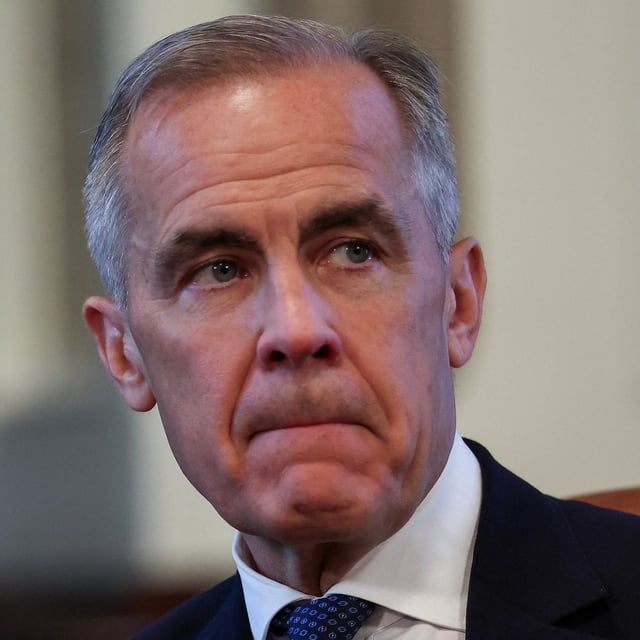 Canadian Prime Minister Mark Carney looks on during a meeting with Britain's Prime Minister Keir Starmer (out of frame) at Parliament Hill in Ottawa, Ontario Canada, June 15, 2025. (Photo by Suzanne Plunkett / POOL / AFP) (Photo by SUZANNE PLUNKETT/POOL/AFP via Getty Images)