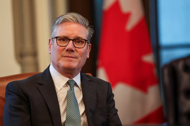 Britain's Prime Minister Keir Starmer attends a bilateral meeting with Canada's Prime Minister Mark Carney (not pictured), before the start of the G7 summit, at Parliament Hill in Ottawa, Ontario Canada, June 15, 2025. REUTERS/Suzanne Plunkett/Pool