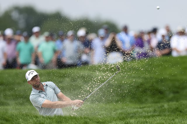 OAKMONT, PENNSYLVANIA - JUNE 15: Sam Burns of the United States plays a shot from a bunker on the fourth hole during the final round of the 125th U.S. OPEN at Oakmont Country Club on June 15, 2025 in Oakmont, Pennsylvania. (Photo by Andy Lyons/Getty Images)