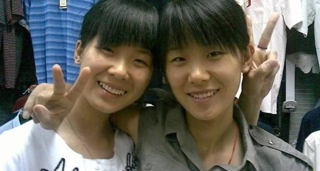 The twin sisters look so alike that they can even fool teachers at their children’s school parent meetings. Photo: handout