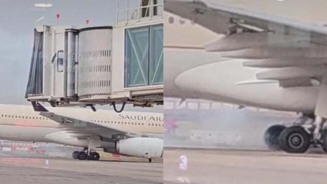 WATCH | Scare At Lucknow Airport: Smoke Rises from Saudia Airlines Flight During Landing