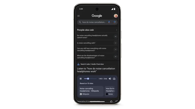 Google Search has introduced Audio Overviews to help users listen to select search results aloud using AI-powered podcast-style summaries.