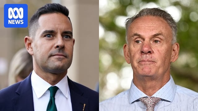 a composite image of Alex Greenwich and Mark Latham