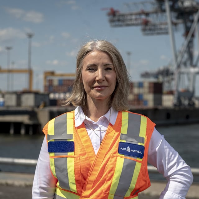 Julie Gascon, CEO of the Port of Montreal, poses for a portrait in the Port of Montreal in Montreal on June 15, 2025. 
(15/06/2025)