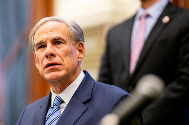 Gov. Greg Abbott speaks during a bill signing in the State Capitol on April 23, 2025, in Austin, Texas.
