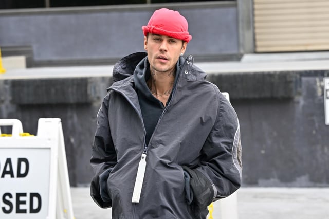 Justin Bieber is seen on April 15, 2025 in Los Angeles, California.