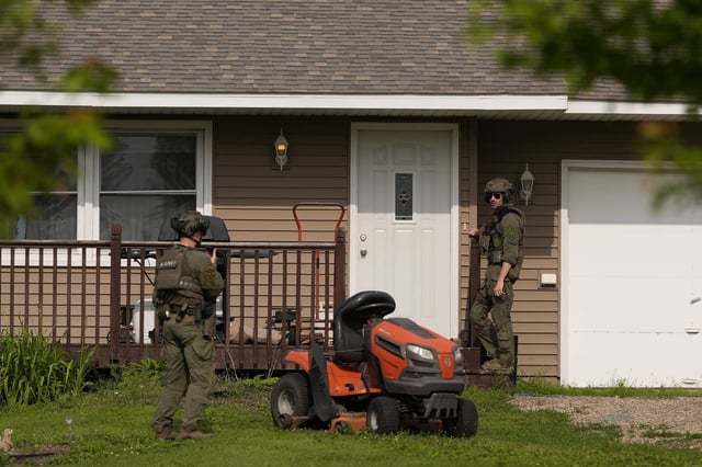 Lors des recherches qui ont mené à l'arrestation du suspect, dans le Minnesota, le 15 juin. 