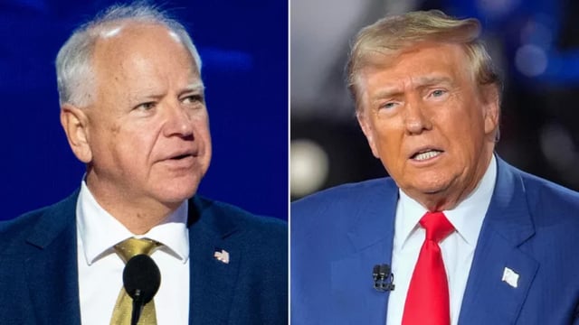 Minnesota Governor Tim Walz, former President Donald Trump.