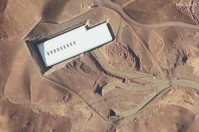 Image satellite du site d'enrichissement d'uranium de Fordo, situé à une trentaine de kilomètres de Qom, le 12 février 2025.