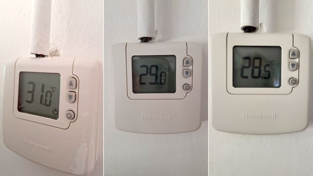 Temperaturas alcanzadas en una escuela de primaria de Barcelona la penúltima semana del curso.