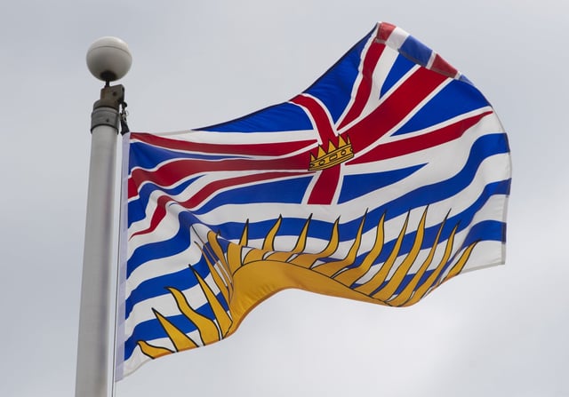 British Columbia's provincial flag flies in Ottawa, Friday July 3, 2020. THE CANADIAN PRESS/Adrian Wyld