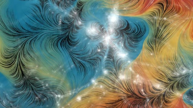 This artist’s conception shows denser regions of the cosmic web in blue and void areas in red. Image crdit: Jack Madden / IllustrisTNG / Ralf Konietzka / Liam Connor, CfA.