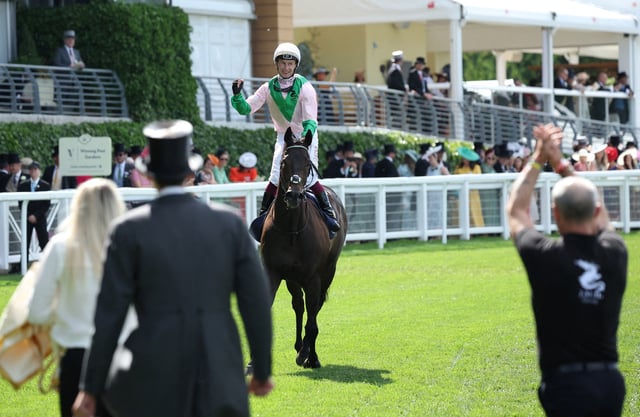 Horse Racing - Royal Ascot 2024 - Ascot Racecourse, Ascot, Britain - June 22, 2024 Khaadem ridden by Oisin Murphy wins the 15:45 Queen Elizabeth II Jubilee Stakes Action Images via Reuters/Andrew Boyers/File Photo