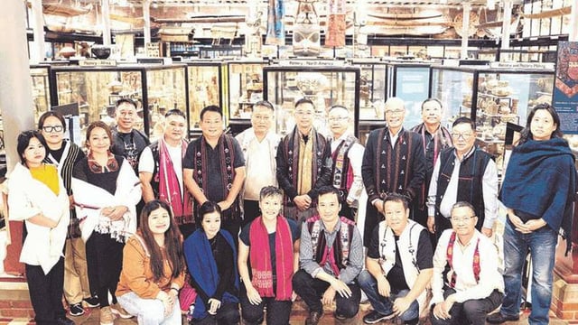 Some of the Naga delegation members in the Pitt Rivers Museum, University of Oxford. (PRM photo)