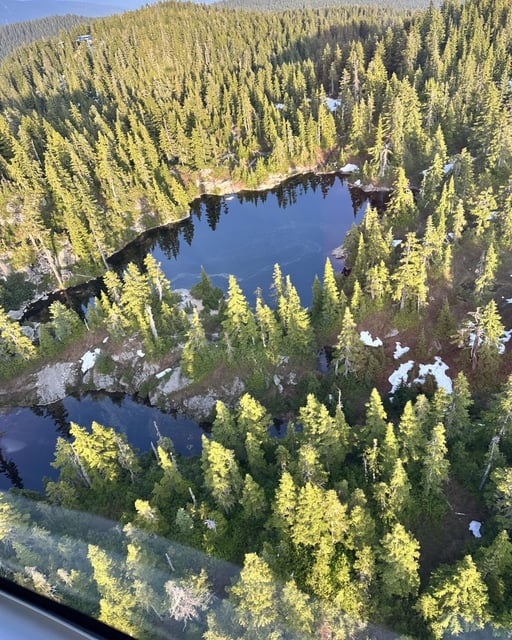 Cabin Lake is seen in this aerial photo. West Vancouver police said a man drowned in the lake on June 15.