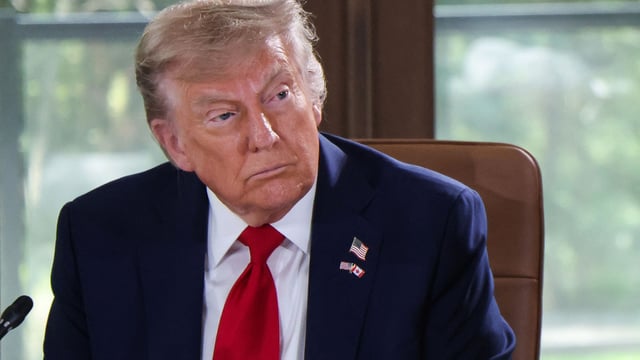 US President Donald Trump attends a working session during the Group of Seven (G7) Summit 