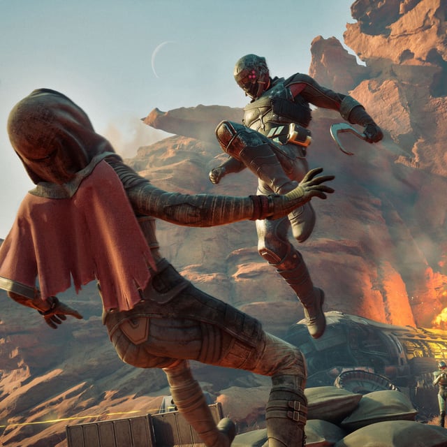Fighters clashing in Dune Awakening