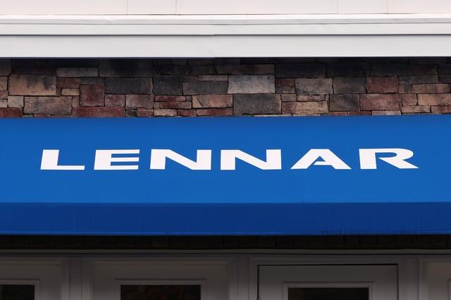Signage is seen at The Collection at Morristown, a housing development by Lennar Corporation, in Morristown, New Jersey, U.S., November 13, 2021. REUTERS/Andrew Kelly/File photo