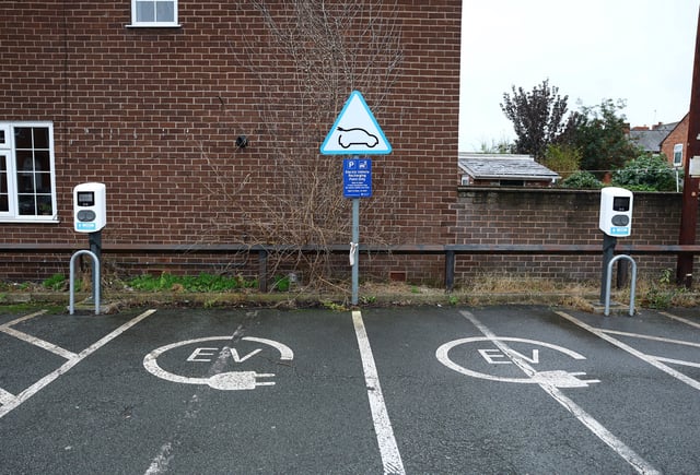 Electric car chargers are seen in Northwich, Britain, September 20, 2023. REUTERS/Molly Darlington/File photo