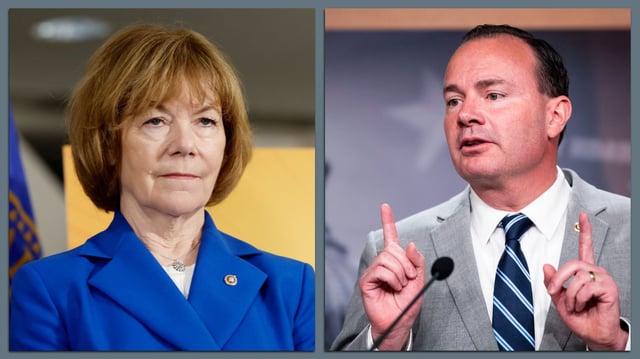 Sens. Tina Smith and Mike Lee. Photos via Getty Images