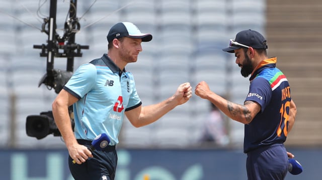 Jos Buttler, left, and Virat Kohli