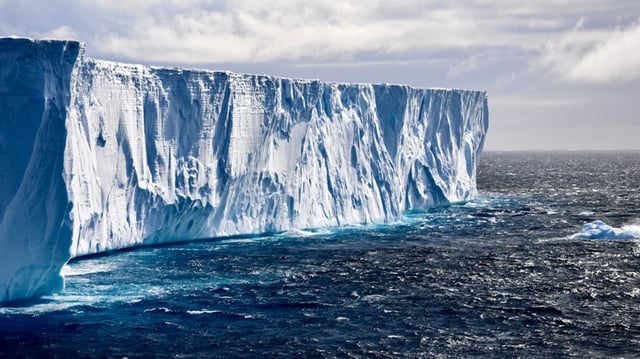 A team is studying signals from Antarctic ice