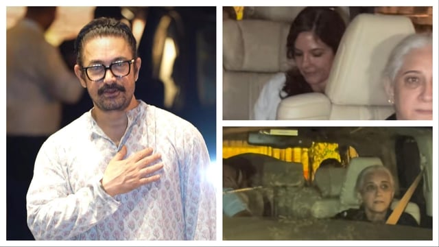 Aamir’s elder sister Nikhat Khan Hegde joined the couple at the office.