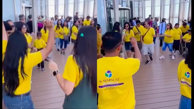 Indians dance on Burj Khalifa. Image Source: The Walking Lens/ Instagram