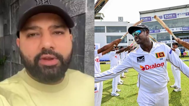 Rohit Sharma posted a message for retiring Angelo Mathews