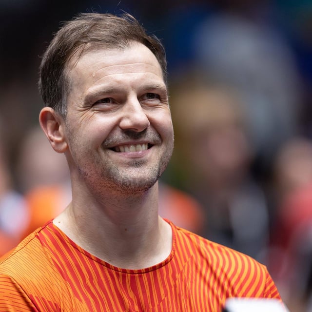 Boll bei seinem Tischtennis-Abschied am Sonntag in der Frankfurter Ballsporthalle