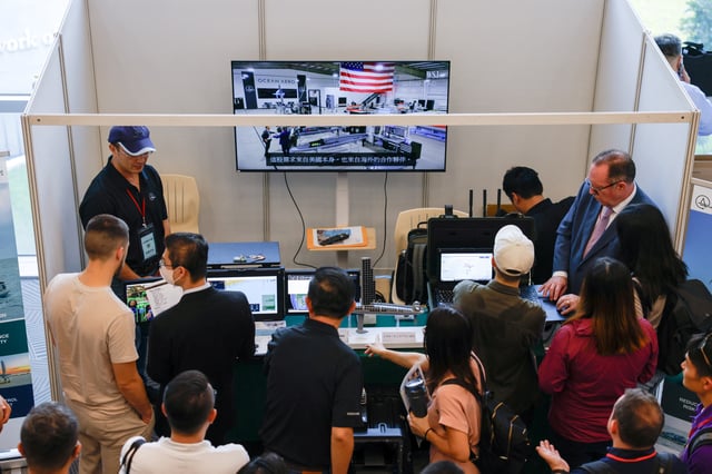 People visit Ocean Aero's booth at a sea drone event in Yilan, Taiwan, June 17, 2025. REUTESR/Ann Wang