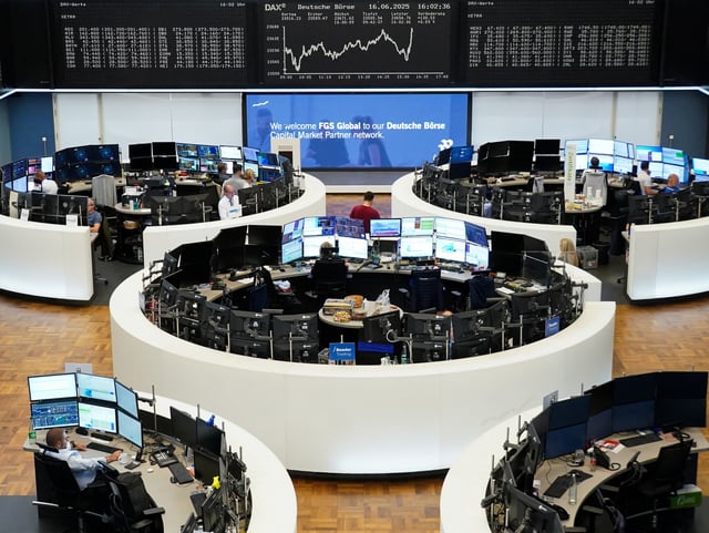 The German DAX share price index graph is displayed at the stock exchange in Frankfurt, Germany, June 16, 2025.  REUTERS/Staff