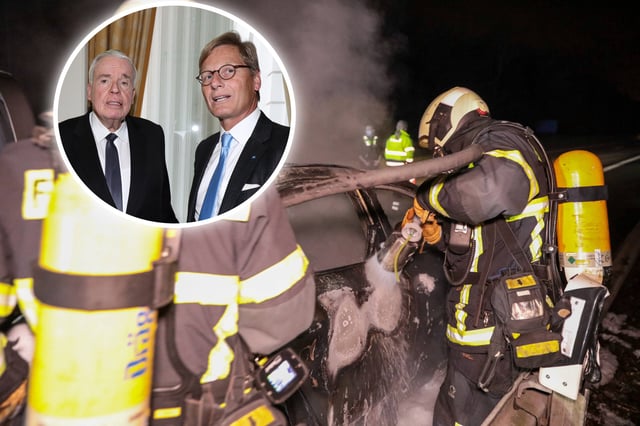 Milliardär Klaus-Michael Kühne (l.) und sein Vertrauter Karl Gernandt. Linksextremisten haben einen Brandanschlag verübt – und wohl die Falschen getroffen (Archivfoto).