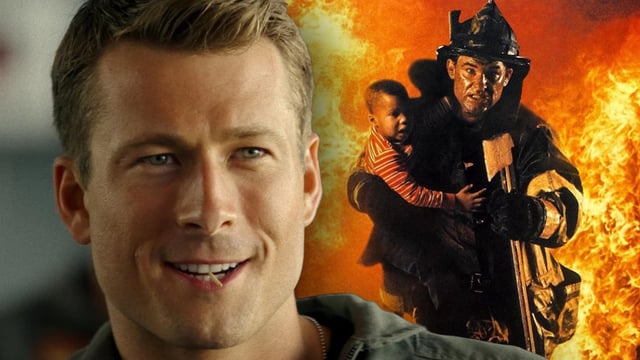 Glen Powell in Top Gun Maverick and Kurt Russell in Backdraft
