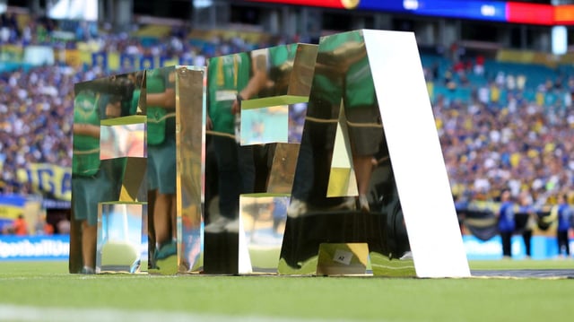 Ein goldenes FIFA-Logo bei der Klub-WM
