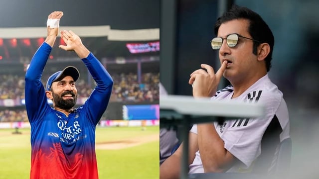 Dinesh Karthik and Gautam Gambhir | Image: BCCI/AP