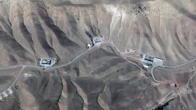 Tabriz North missile base checkout buildings on June 16,2025.