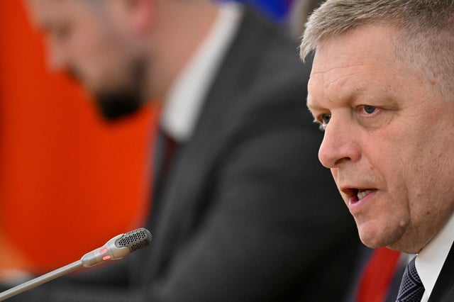Slovak Prime Minister Robert Fico attends a meeting with Russian President at the Kremlin in Moscow, Russia,  on May 9, 2025. ALEXANDER NEMENOV/Pool via REUTERS/File photo