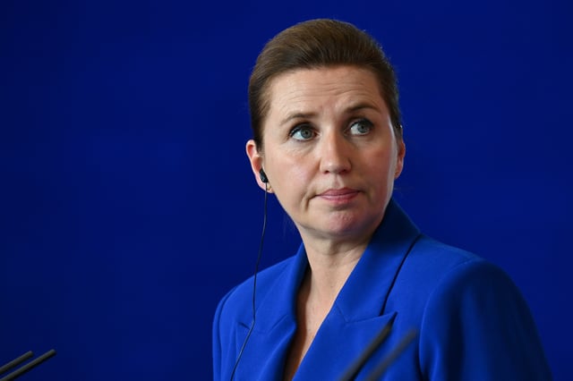 Danish Prime Minister Mette Frederiksen reacts during a joint press conference with German Chancellor Friedrich Merz (not pictured), at the Chancellery in Berlin, Germany June 11, 2025. REUTERS/Annegret Hilse/ File Photo