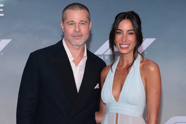 Brad Pitt and Ines de Ramon on June 16, 2025 in New York City.