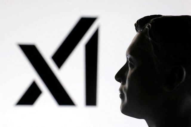 A 3D-printed miniature model of Elon Musk and the xAI logo are seen in this illustration taken January 23, 2025. REUTERS/Dado Ruvic/Illustration/File Photo