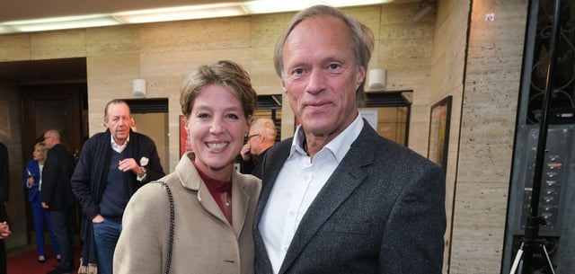 Gerhard Delling (r.) und Christina Block auf einer Veranstaltung in Hamburg
