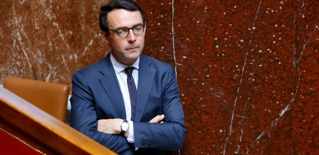 Le secrétaire général du groupe RN à l'Assemblée nationale Renaud Labaye à Paris  28 avril 2025