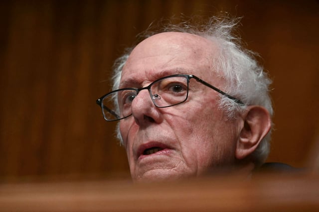 Committee ranking member Sen. Bernie Sanders speaks during a Senate Committee on Health, Education, Labor, and Pensions hearing on Capitol Hill in Washington, D.C., on May 14, 2025.