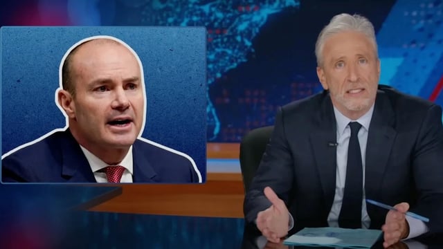 Jon Stewart hosting "The Daily Show" (Credit: Comedy Central)