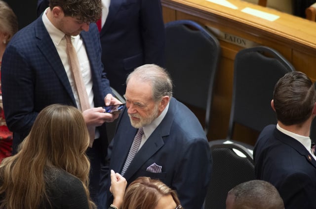 Mike Huckabee at the Arkansas Capitol in January 2025